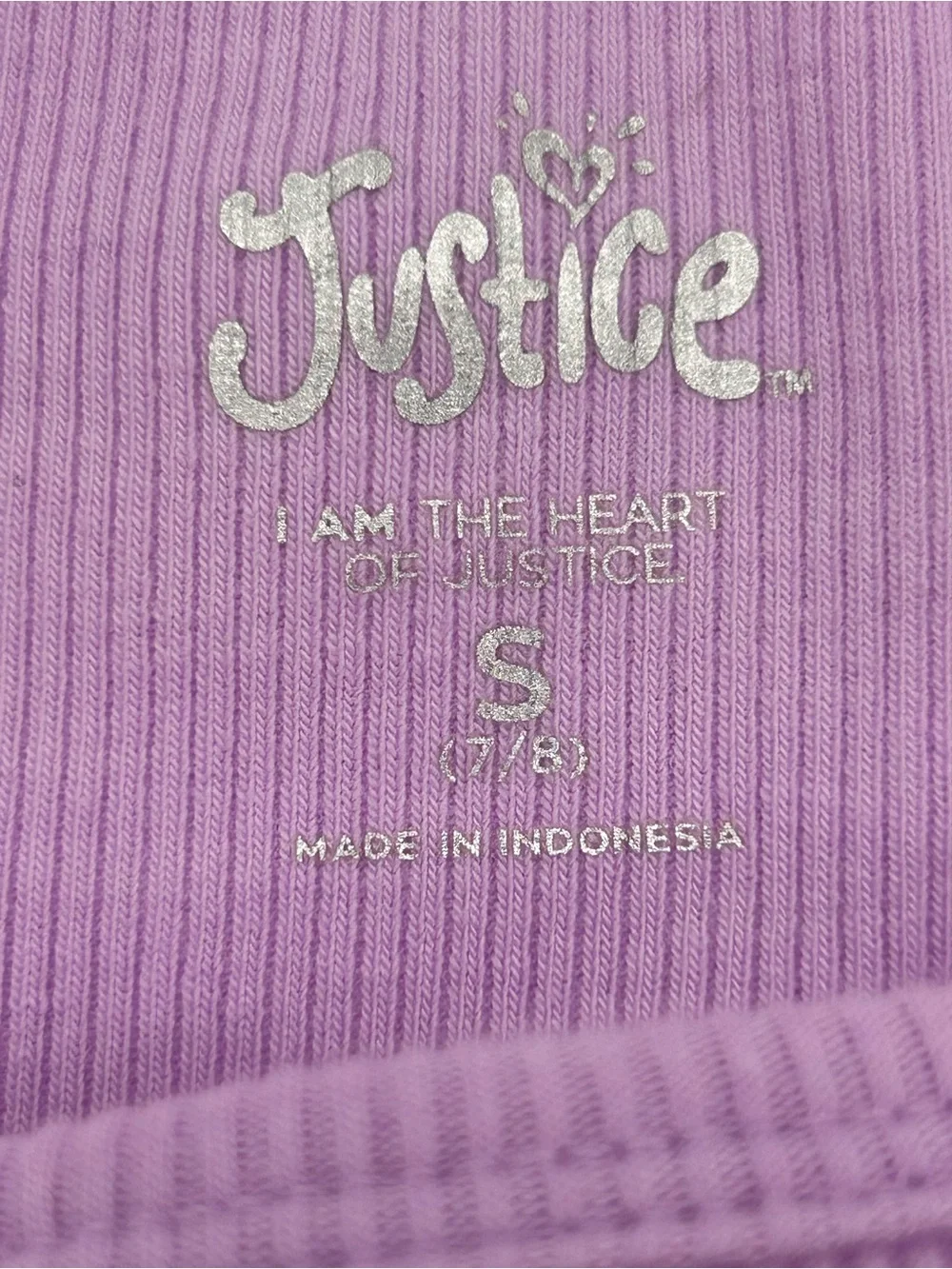 Girls Justice Pink Tank and Lavender Ruched Side Tee Set Size S (7/8)